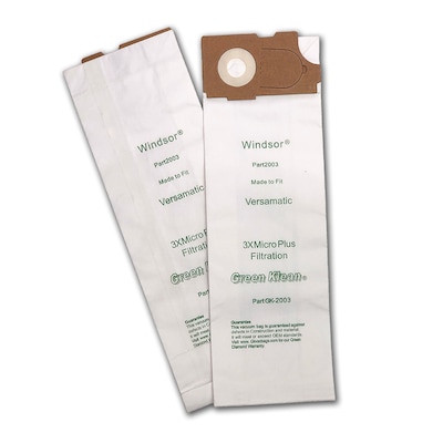 Green Klean Triple Layer Replacement Vacuum Bags for Versamatic 14/18, White, 10/Pk (GK-2003-P)