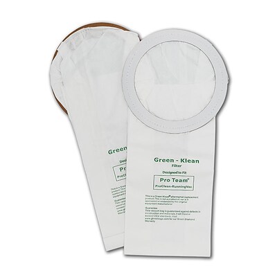 Green Klean® Replacement Vacuum Bags Fit Proteam ProClean, QuietPro-CN, Sequoia, & RunningVac Vacuums, 10/pk