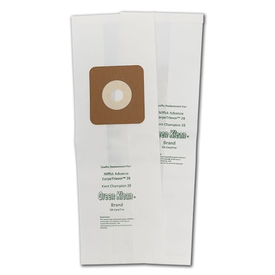 Green Klean® Replacement Vacuum Bags Fits Nilfisk Carpetreiver 28 Large Area Upright, 3/pk