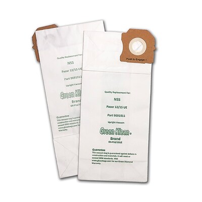 Green Klean® Replacement Vacuum Bags Fit NSS Pacer 12/15UE Uprights, 10/Pack