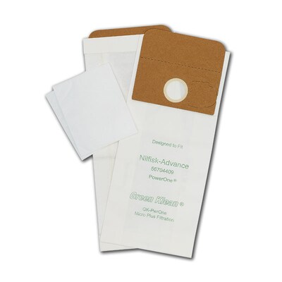 Green Klean Vacuum Bag, White, 10/Pack (GK-PwrOne)
