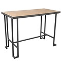 Lumisource Roman Industrial Counter Table in Grey Metal and Natural Bamboo (CT-RMN GY+NA)