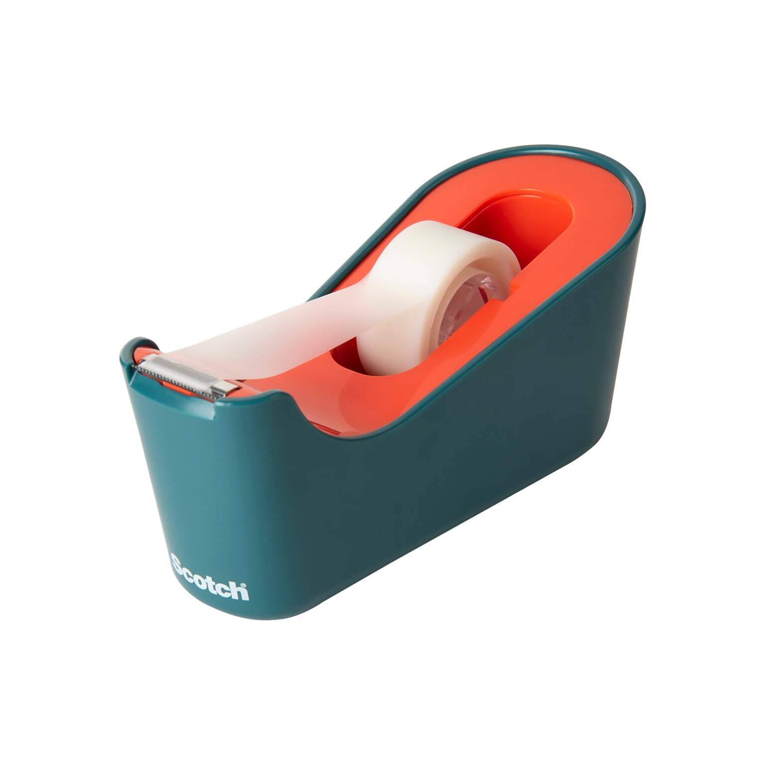 Scotch® Desktop Tape Dispenser, Green/Orange (MMMC18MNTO)