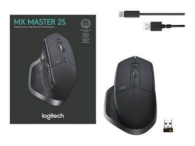 Logitech MX Master 2S Wireless Ergonomic Laser Mouse, Graphite (910-005965)