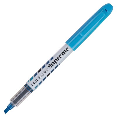 Pilot Spotliter Pen-Style Supreme Fluorescent Highlighters, Chisel Point, Blue Ink, Each