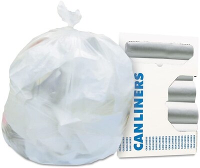 Heritage, Trash Bags, 20-30 Gallon, 30x36, Low Density, 0.5 Mil, Clear, 250 CT, 10 rolls of 25 bags per roll