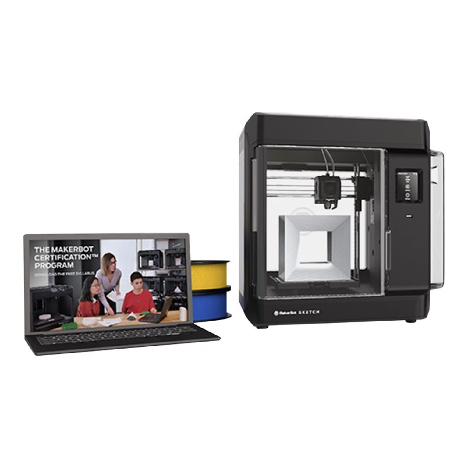 Makerbot Sketch Classroom 3D Printer, 1 Extruder, Black/Clear (SKETCHKIT)