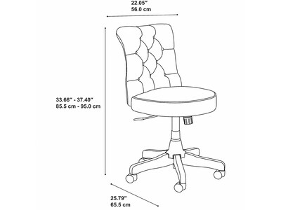 Bush Furniture Arden Lane Armless Fabric Swivel Office Chair, Light Gray (CH2301LGF-03)