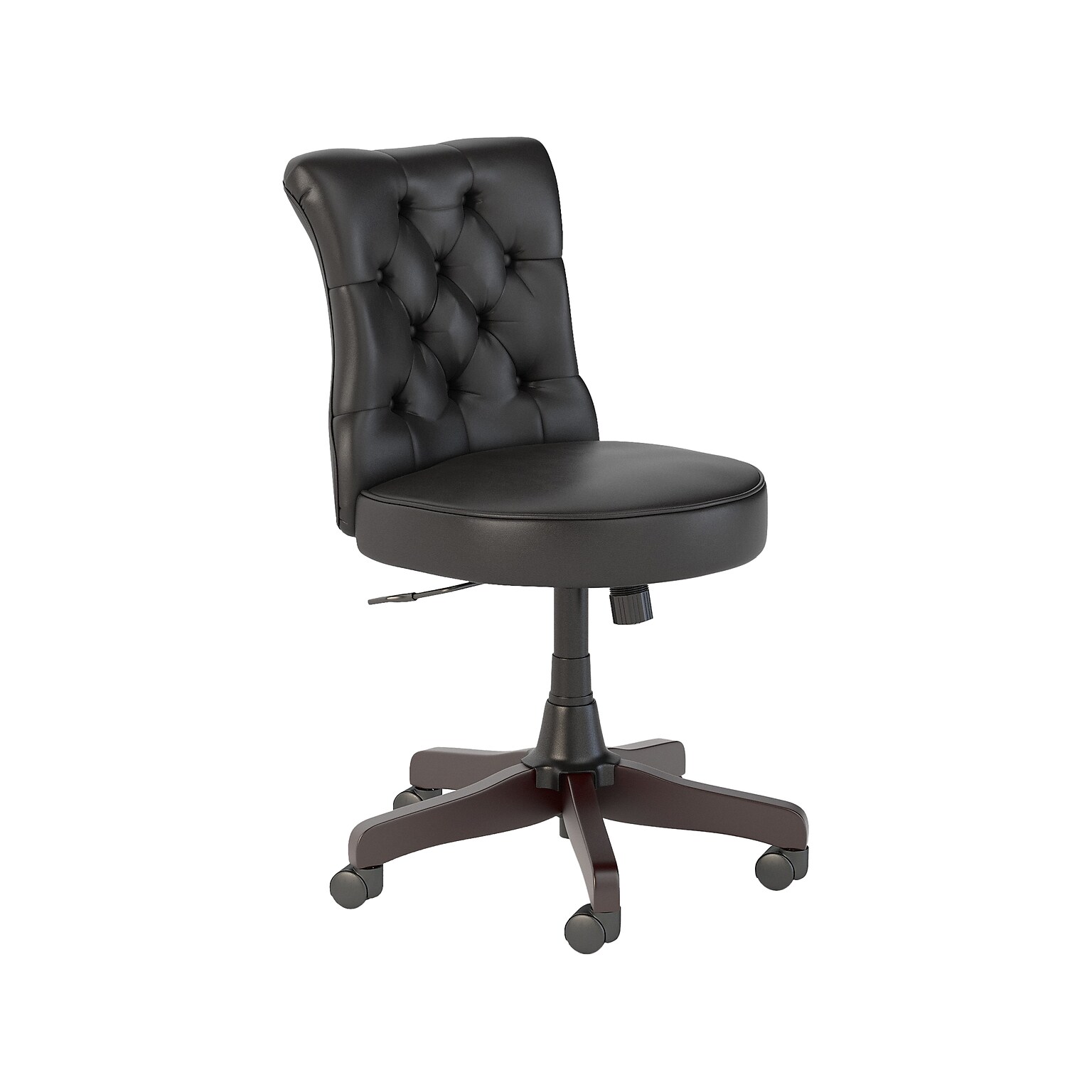 Bush Furniture Arden Lane Armless Leather Swivel Office Chair, Black (CH2301BLL-03)