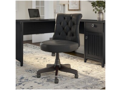 Bush Furniture Arden Lane Armless Leather Swivel Office Chair, Black (CH2301BLL-03)