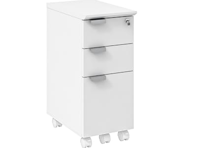 Safco Resi Ped 3-Drawer Mobile Vertical File Cabinet, Letter Size, Lockable, White (RESPEDWH)