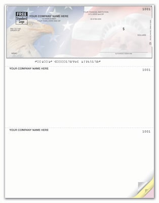 Custom Laser Top Checks, Unlined, 2 Ply/Duplicate, 2 Color Printing, Prem Check Designs, 8-1/2 x 11