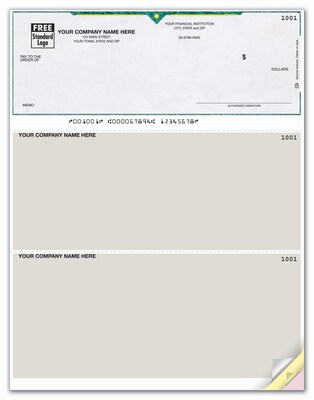 Custom Laser Top Checks, Unlined, 1 Ply, 1 Color Printing, Prem Check Designs, 8-1/2" x 11", 500/Pk