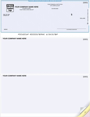 Custom Laser Top Checks, Unlined, 3 Sheets/Triplicate, 1 Color Printing, Prem Check Designs, 8-1/2" x 11", 500/Pk