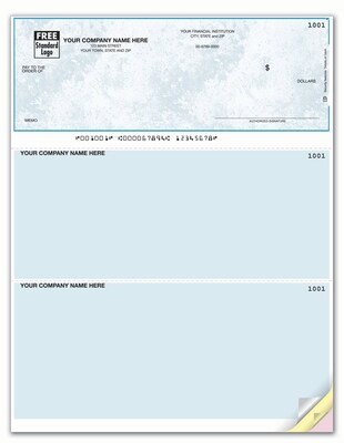 Custom Laser Top Checks, Unlined, 3 Sheets/Triplicate, 1 Color Printing, Prem Check Designs, 8-1/2" x 11", 500/Pk