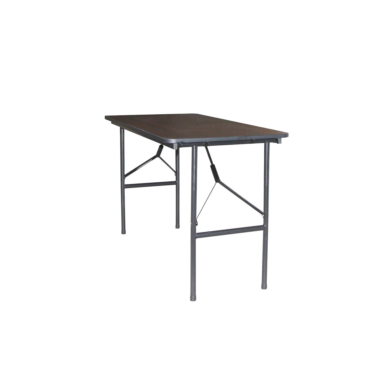 Quill Brand® Folding Table, 48L x 24W, Walnut (27095/51256)
