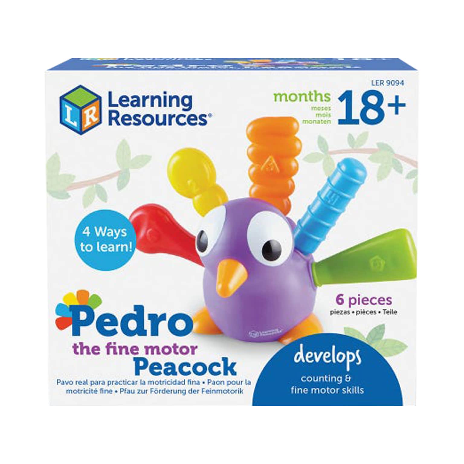 Learning Resources Pedro the Fine Motor Peacock, Multicolor (LER9094)