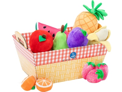 Educational Insights Plush Fruit Basket, 0.85 x 7.5 x 4.65, Multicolor (3685)