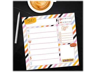 TF Publishing Super Stripe Memo Desk Pad, 7.75" x 7.75", Multicolor, 26 Sheets/Pad (99-5942)