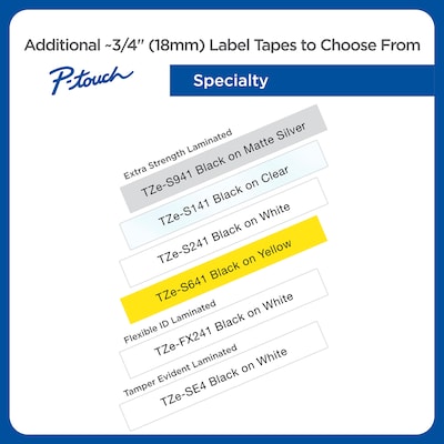 Brother TZE-S241 Label Maker Tape, 0.7"W, Black On White