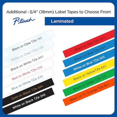 Brother P-touch TZe-S241 Laminated Extra Strength Label Maker Tape, 3/4" x 26-2/10', Black on White (TZe-S241)
