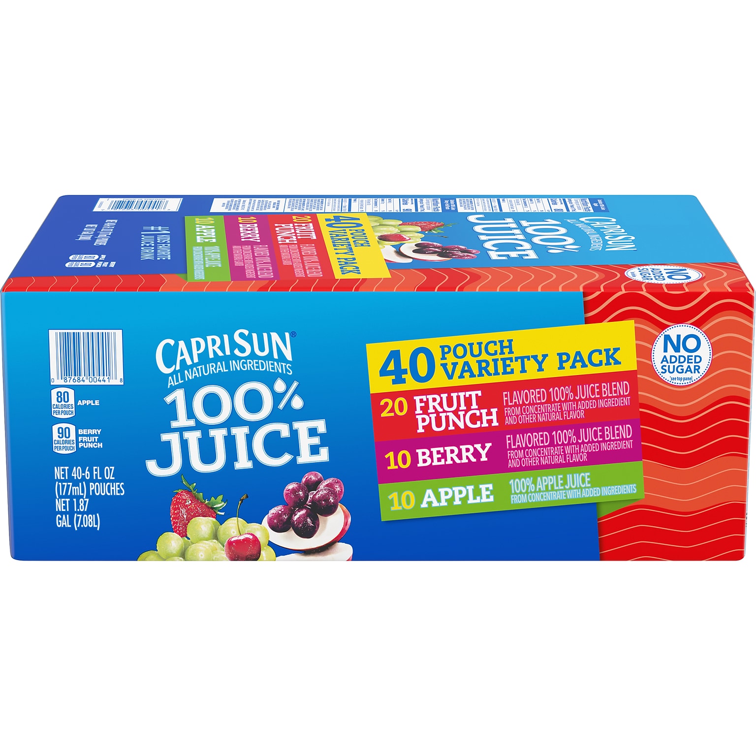 Capri Sun 100% Juice Variety Pack Pouches, 6 fl. oz., 40/Box (441)