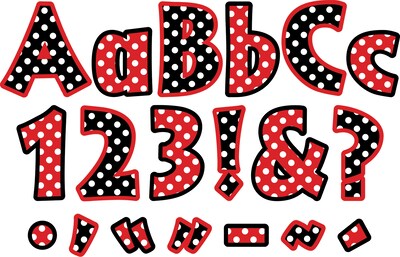 Barker Creek Dots  4" Letters and Numbers, Multicolored, 255/Pack (LL1702)