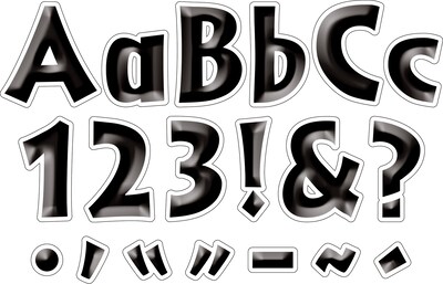 Barker Creek Black Tie Affair  4" Letters and Numbers, Black, 255/Pack (LL1713)