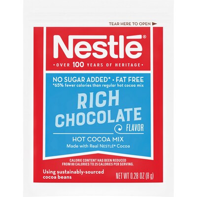 Nestle No Sugar Added Rich Chocolate Hot Cocoa, 0.28 oz, 30/Box (NES61411)