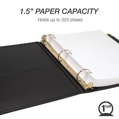 Pacon 1 1/2 3-Ring Non-View Binders, Black (SAM15150)