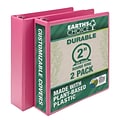 Samsill Fashion 2 3-Ring View Binders, Pink Berry, 2/Pack (SAMU86676)