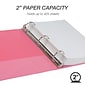 Samsill Fashion 2" 3-Ring View Binders, Pink Berry, 2/Pack (SAMU86676)