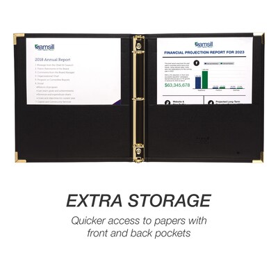 Samsill Classic Executive 1 Non-View Binder, 3-Ring , Black (SAM15130)