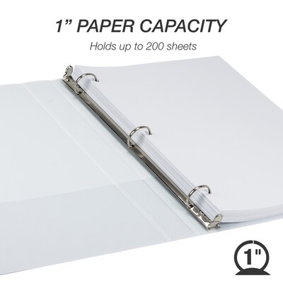 Samsill Earth's Choice Plant-Based 1" View Binder, 3-Ring , Made in USA, White (SAM18937)