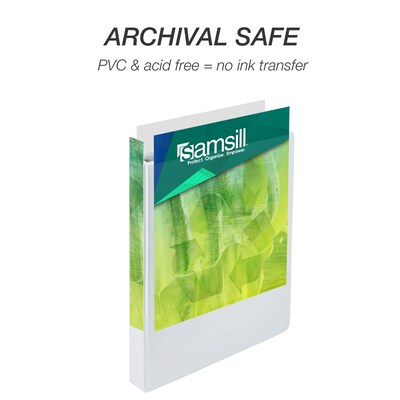 Samsill Earth's Choice Plant-Based 1" View Binder, 3-Ring , Made in USA, White (SAM18937)