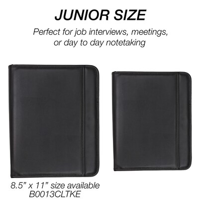 Samsill Professional Junior Leather Portfolio Case, Black Napa (70821)