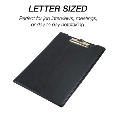 Samsill Value Series Faux Leather Padfolio/Notepad, Black (71410)