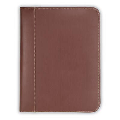 Samsill Contrast Stitch Leather Portfolio Case, Tan (71726)