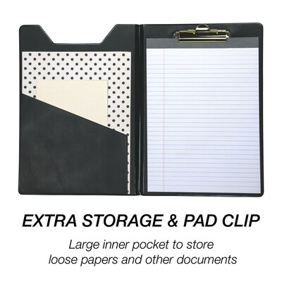 Samsill Value Series Faux Leather Padfolio/Notepad, Black (71410)