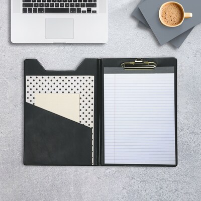 Samsill Value Series Faux Leather Padfolio/Notepad, Black (71410)