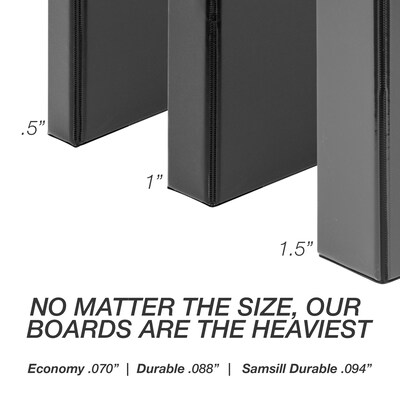 Samsill Economy 1" View Binders, 3-Ring , Made in USA, White, 12/Pack (I008537C)