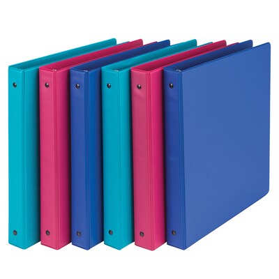Samsill Fashion 1 3-Ring Binders, Assorted Colors, 6/Pack (MP21398)