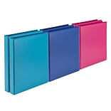 Samsill Economy 1 3-Ring View Binders, Assorted Colors, 6/Pack (MP28398)