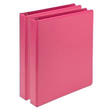 Samsill Fashion 1 3-Ring View Binders, Pink, 2/Pack (U86376)