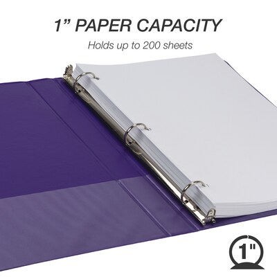 Samsill Earth's Choice 1"  View Binders, 3-Ring, Made in USA, Purple, 2/Pack (U86308)
