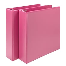Samsill Fashion 2 3-Ring View Binders, Pink Berry, 2/Pack (SAMU86676)