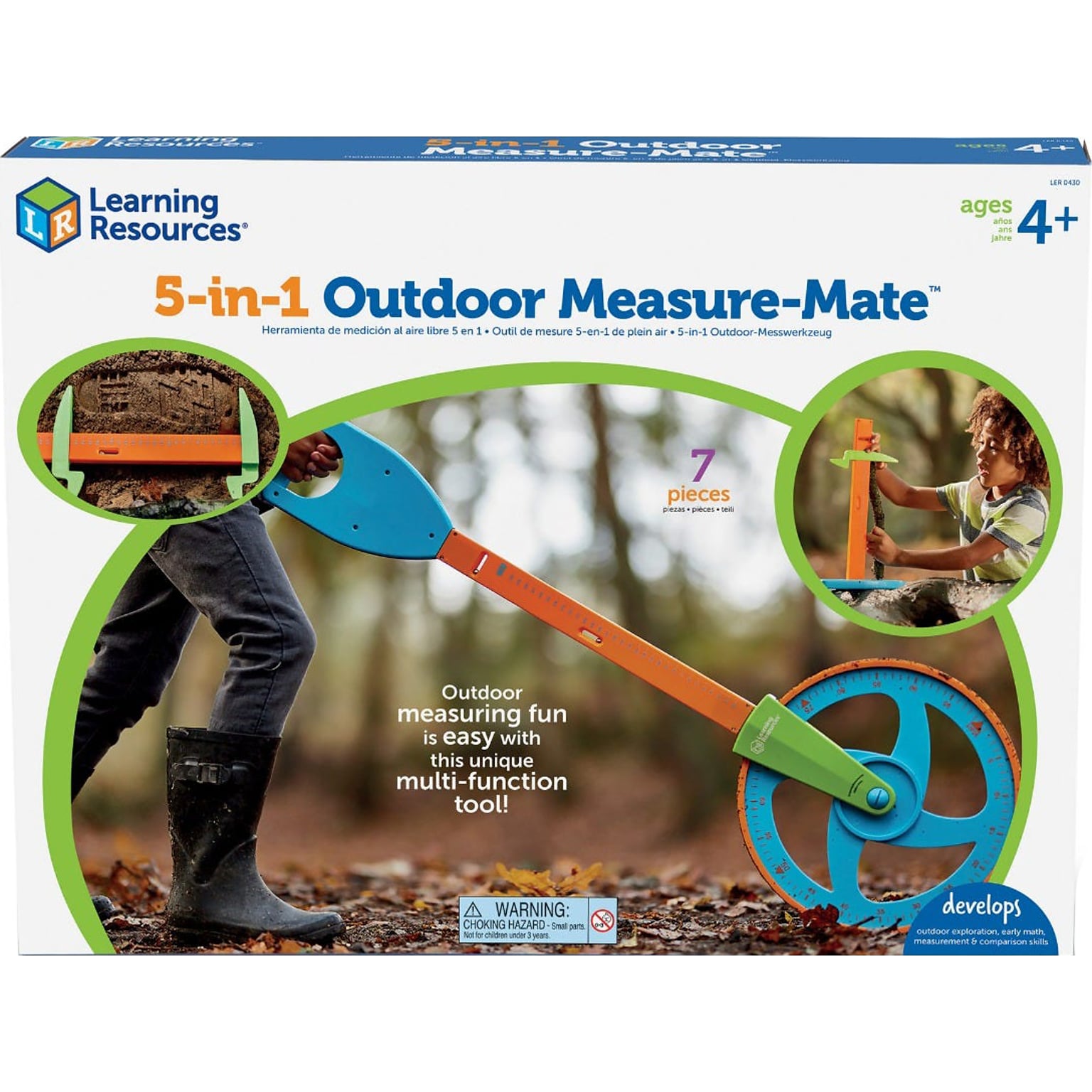 Learning Resources 5-in-1 Outdoor Measure-Mate, 2.2 x 14.4 x 13.6, Multicolor (LER0430)