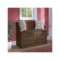 Bush Furniture Woodland 40W Entryway Bench with Doors, Ash Brown (WDL005ABR)