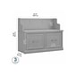 Bush Furniture Woodland 40W Entryway Bench with Doors, Cape Cod Gray (WDL005CG)