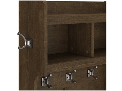 Bush Furniture Woodland 24W Hall Tree and Small Shoe Bench with Shelves, Ash Brown (WDL008ABR)